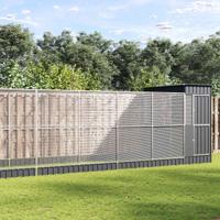 Volière met verlengstuk 1244x203x216 cm staal zilverkleurig