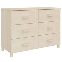 The Living Store HAMAR Dressoir - 113 x 40 x 80 cm - Massief grenenhout - 6 lades - Honingbruin - thumbnail