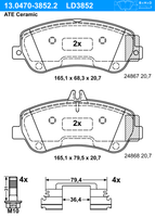 Remblokkenset, schijfrem ATE Ceramic ATE, u.a. fÃ¼r Mercedes-Benz - thumbnail