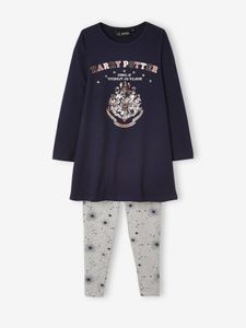 Meisjesset nachthemd + legging Harry Potter marineblauw