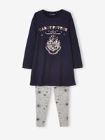 Meisjesset nachthemd + legging Harry Potter marineblauw