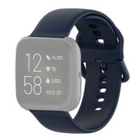 Fitbit Versa 1 / 2 & Lite siliconen sportbandje met gespsluiting - Donkerblauw - Maat: Small