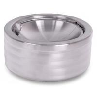 Klepasbak - mat chroom - 11 cm - terrasasbak - asbak met klep - buiten asbakken Klepasbak - mat chroom - 11 cm - terrasasbak - asbak met klep - buiten asbakken