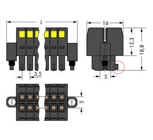 WAGO 713-1116/107-9037 Female behuizing (kabel) 713 Totaal aantal polen: 32 Rastermaat: 3.50 mm Inhoud: 10 stuk(s)