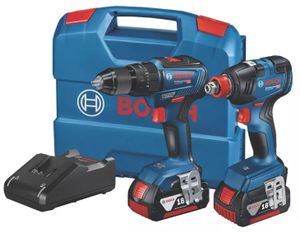 Bosch Blauw Combopack GSB 18V-55 Accu schroef-klopboormachine + GDX 18V-200 Slag(moer)schroevendraaier | 2 x 5.0Ah accu&apos;s + lader - 0615990M71