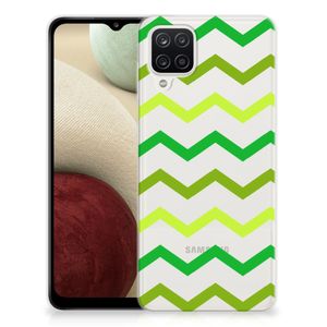 Samsung Galaxy A12 TPU bumper Zigzag Groen