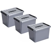 5x stuks opberg box/opbergdoos 22 liter 40 x 30 x 26 cm kunststof