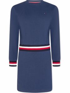 Tommy Hilfiger Junior robe-pull à détails rayés - Bleu