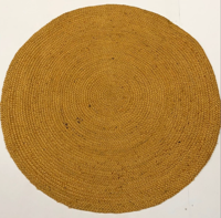Rond vloerkleed gevlochten jute Oker in 2 maten