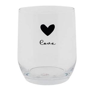 Clayre & Eef Waterglas 300 ml Glas Hart Love Drinkbeker