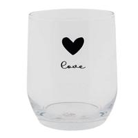 Clayre & Eef Waterglas 300 ml Glas Hart Love Drinkbeker