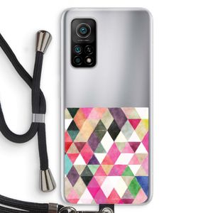 Gekleurde driehoekjes: Xiaomi Mi 10T 5G Transparant Hoesje met koord