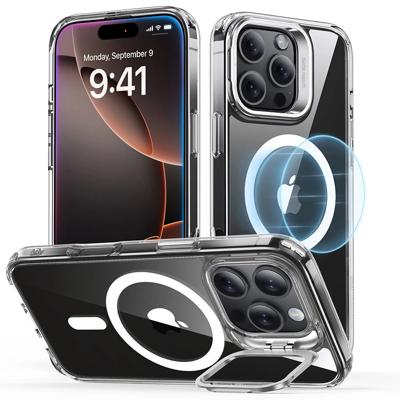 iPhone 16 Pro Max Classic Hybrid Case with Stash Stand (HaloLock) - Clear