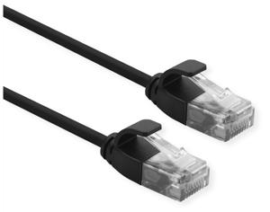 ROLINE UTP Data Center Patchkabel Cat.6A (Class EA), LSOH, extra dun, zwart, 0,15 m