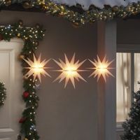 Hanglampen Moravische ster met LED's 3 st inklapbaar wit