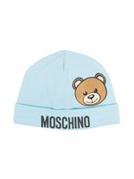 Moschino Kids bonnet à logo Teddy Bear imprimé - Bleu