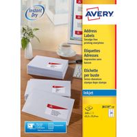 Avery J8159-10 adresetiketten ft 63,5 x 33,9 mm (b x h), 240 etiketten, wit - thumbnail