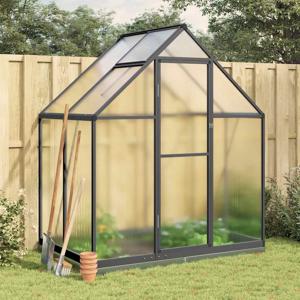 VidaXL Tuinkas met basisframe 169x114x202 cm aluminium antracietkleur
