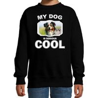 Honden liefhebber trui / sweater Australische herder my dog is serious cool zwart voor kinderen 14-15 jaar (170/176)  -