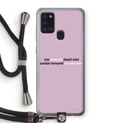 uw waarde daalt niet: Samsung Galaxy A21s Transparant Hoesje met koord