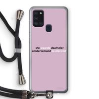 uw waarde daalt niet: Samsung Galaxy A21s Transparant Hoesje met koord
