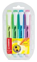 STABILO swing cool markeerstift, blister van 4 stuks in geassorteerde kleuren