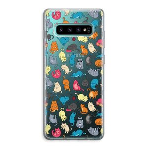 Kleurrijke katten: Samsung Galaxy S10 Plus Transparant Hoesje