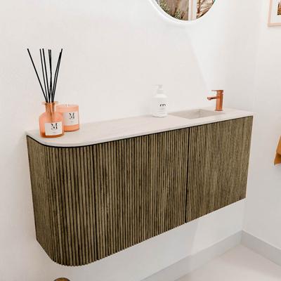 Toiletmeubel Mondiaz Joya Dlux | 91.6 cm | Meubelkleur Dusk | Faye wastafel Meli Wasbak Rechts | 1 kraangat