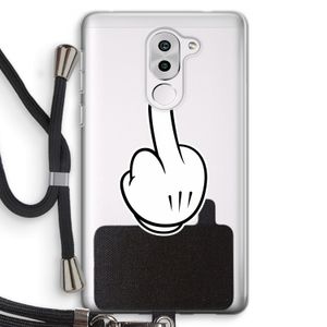 Middle finger white: Honor 6X Transparant Hoesje met koord