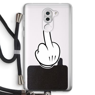 Middle finger white: Honor 6X Transparant Hoesje met koord