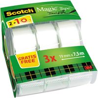 Scotch Magic onzichtbaar plakband, 2 rollen, 19 mm x 7,5 m + 1 Gratis plakbandhouder - thumbnail