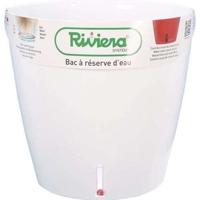 RIVIERA Eva Nieuwe ronde plastic pot - Ø 31 cm - 14,5 L - Wit