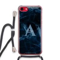 Midnight Marble: iPhone SE 2020 Transparant Hoesje met koord