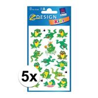 Kikker dieren stickers - 15x vellen van 12 x 7.5 cm - agenda hobby stickers