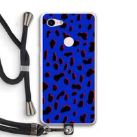 Blue Leopard: Pixel 3 XL Transparant Hoesje met koord