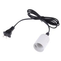 E27 Wire Cap lamp houder kroonluchter stopcontact met 1.5 m verlengkabel US plug (wit)