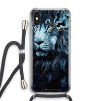 Darkness Lion: iPhone X Transparant Hoesje met koord