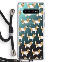 Doggy: Samsung Galaxy S10 Plus Transparant Hoesje met koord Doggy: Samsung Galaxy S10 Plus Transparant Hoesje met koord