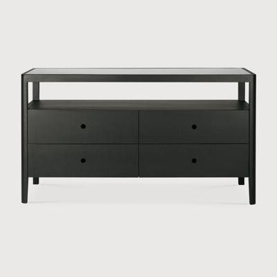 Ethnicraft Dressoir 'Spindle' Gevernist Eikenhout, 150cm, kleur Zwart