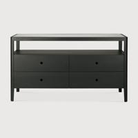 Ethnicraft Dressoir 'Spindle' Gevernist Eikenhout, 150cm, kleur Zwart