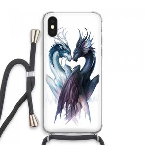 Yin Yang Dragons: iPhone XS Max Transparant Hoesje met koord