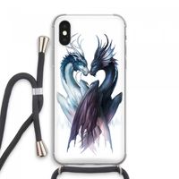 Yin Yang Dragons: iPhone XS Max Transparant Hoesje met koord