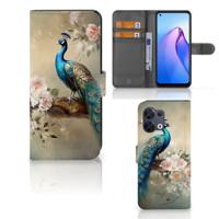 Telefoonhoesje | Met pasjeshouder | voor OPPO Reno8 Vintage Pauwen