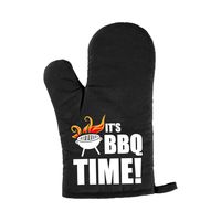 BBQ time barbecue handschoen/ want zwart heren - Vaderdag cadeau   -