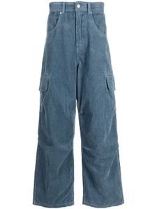 FIVE CM pantalon en velours côtelé à poches cargo - Bleu