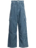 FIVE CM pantalon en velours côtelé à poches cargo - Bleu