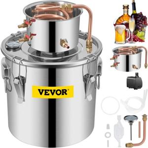 VEVOR Alcohol Distilleerder Still 30L Thuis Wijn Distilleerder Pomp