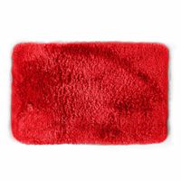 Spirella badkamer vloer kleedje/badmat tapijt - hoogpolig en luxe uitvoering - rood - 40 x 60 cm - Microfiber   -