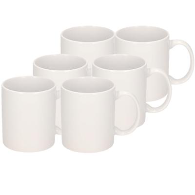 Koffie/thee mok - 10x - wit - keramiek - 300 ml - onbedrukte mok