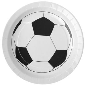 Voetbal thema feest wegwerpbordjes - 10x stuks - 23 cm - EK/WK themafeest